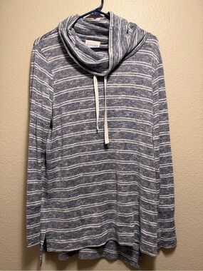 Olive & Oak Navy and White Striped Cowl Neck Pullover